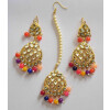 Kundan Work Punjabi Traditional Jewellery Earrings Tikka set J0469