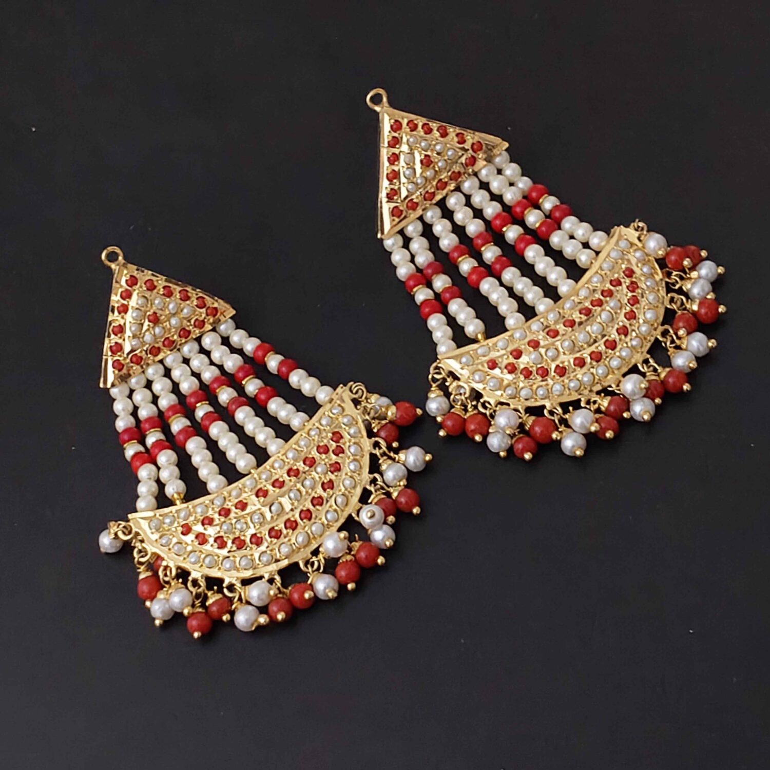 Long Jadau Earrings J0296