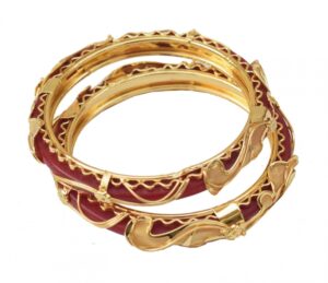 Red Golden designer kangan bangles set of 2 pieces BN161