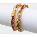 Red Golden designer kangan bangles set of 2 pieces BN161