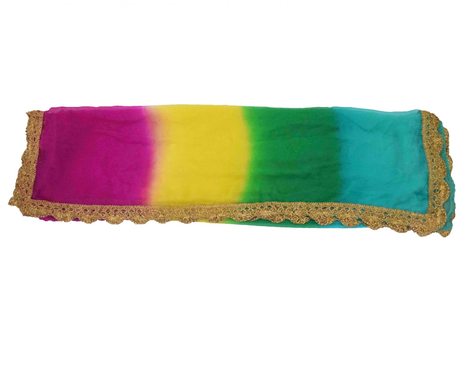 Multicolour Dupatta with Four Colors - Chourangi Dupatta 3