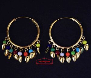 Traditional Punjabi Ear Rings Bali Moti Patti Set J0214 – multicolour