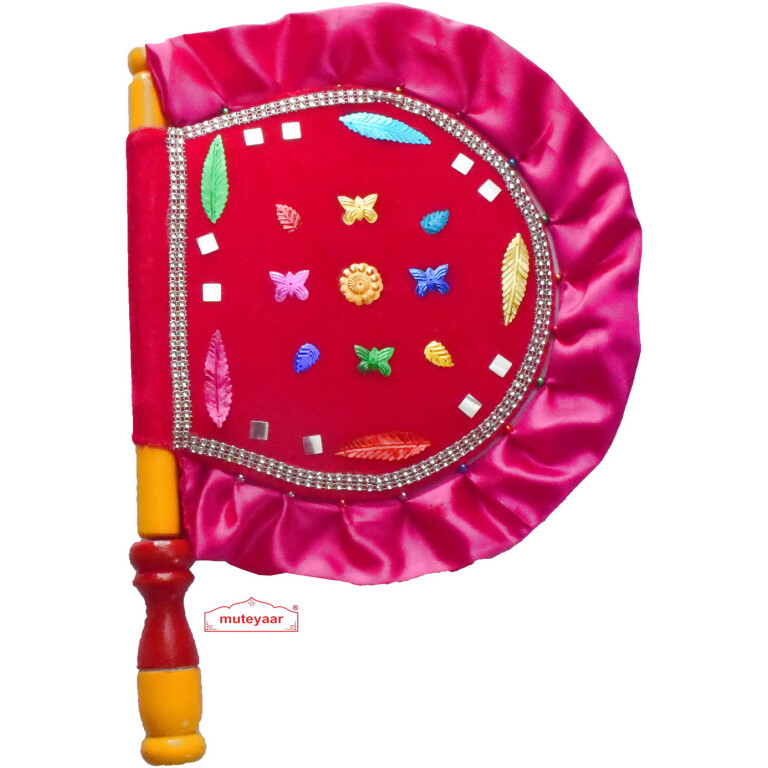 Pink Punjabi Pakhi Hand Fan T0251