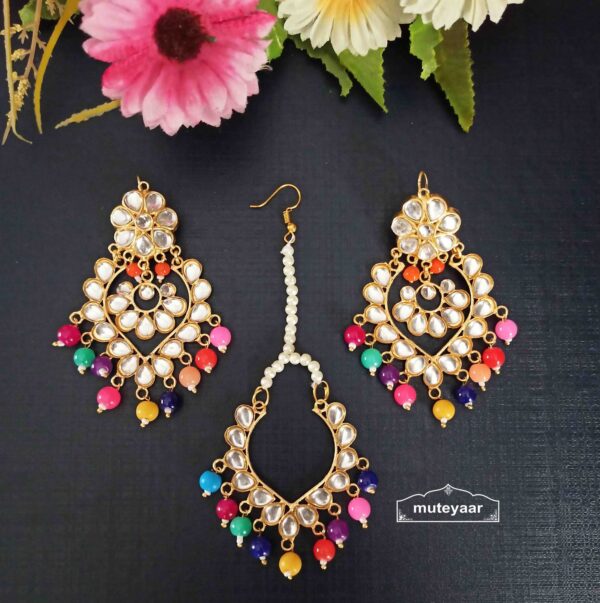 Buy Kundan Tikka Earrings Set J0524 Online Kundan Tikka Earrings Set J0524