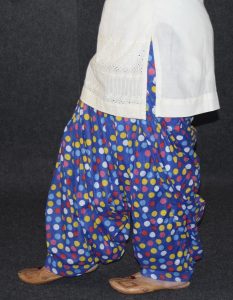 Multicolour Dots Blue Cotton Printed Patiala Salwar PPS143