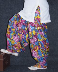 Multicolour Printed 100% Pure Cotton Full Patiala Salwar PPS169