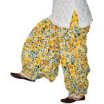 Yellow Flowers on White Printed Patiala Salwar PPS231