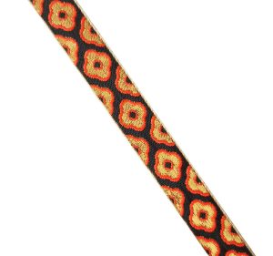 Black Orange Gold Lace 1 inch wide Kinari Roll of 9 Mtr. LC215