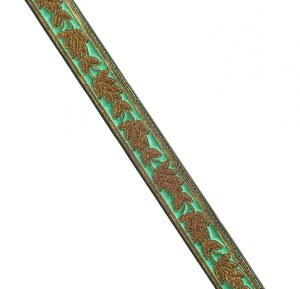 Sea Green Gold Lace 20 mm wide Kinari Roll of 9 Mtr. LC220