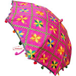 Magenta Phulkari Umbrella for Punjabi Wedding UMB01