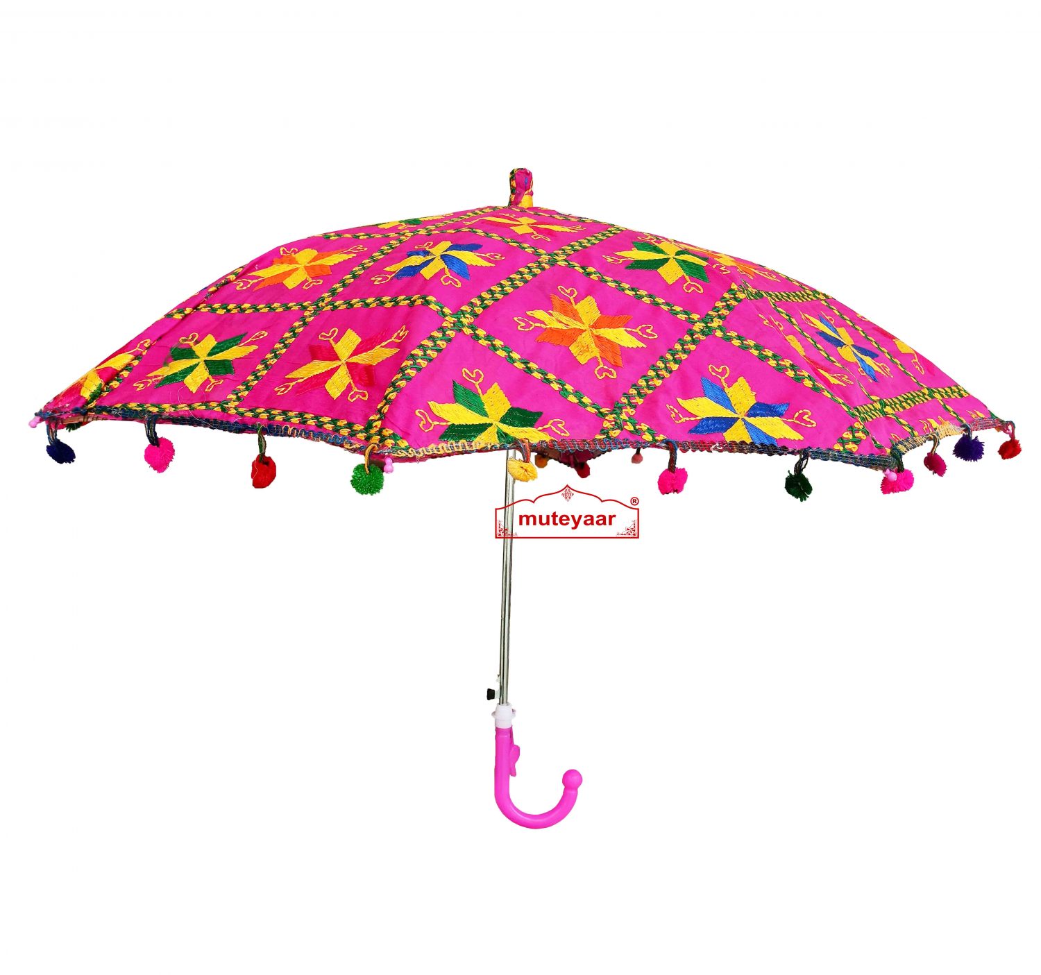 Magenta Phulkari Umbrella for Punjabi Wedding UMB01 2