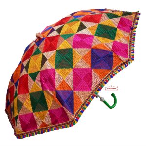 Multicolour Parantha Phulkari Umbrella Chhatri UMB06