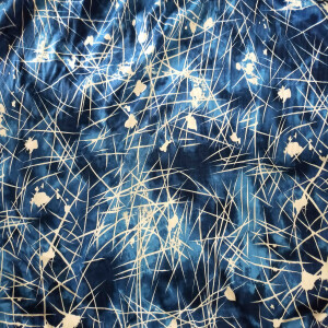 Dark Blue Spandex Lycra Cotton Mix Stretchable Fabric HF019