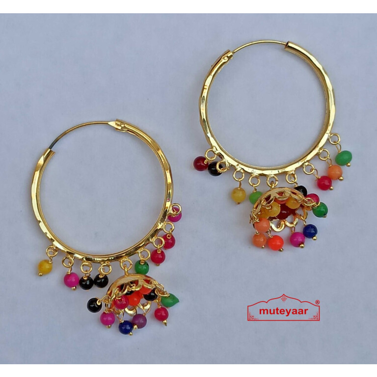 Multicolour Earrings Punjabi Bali J0543