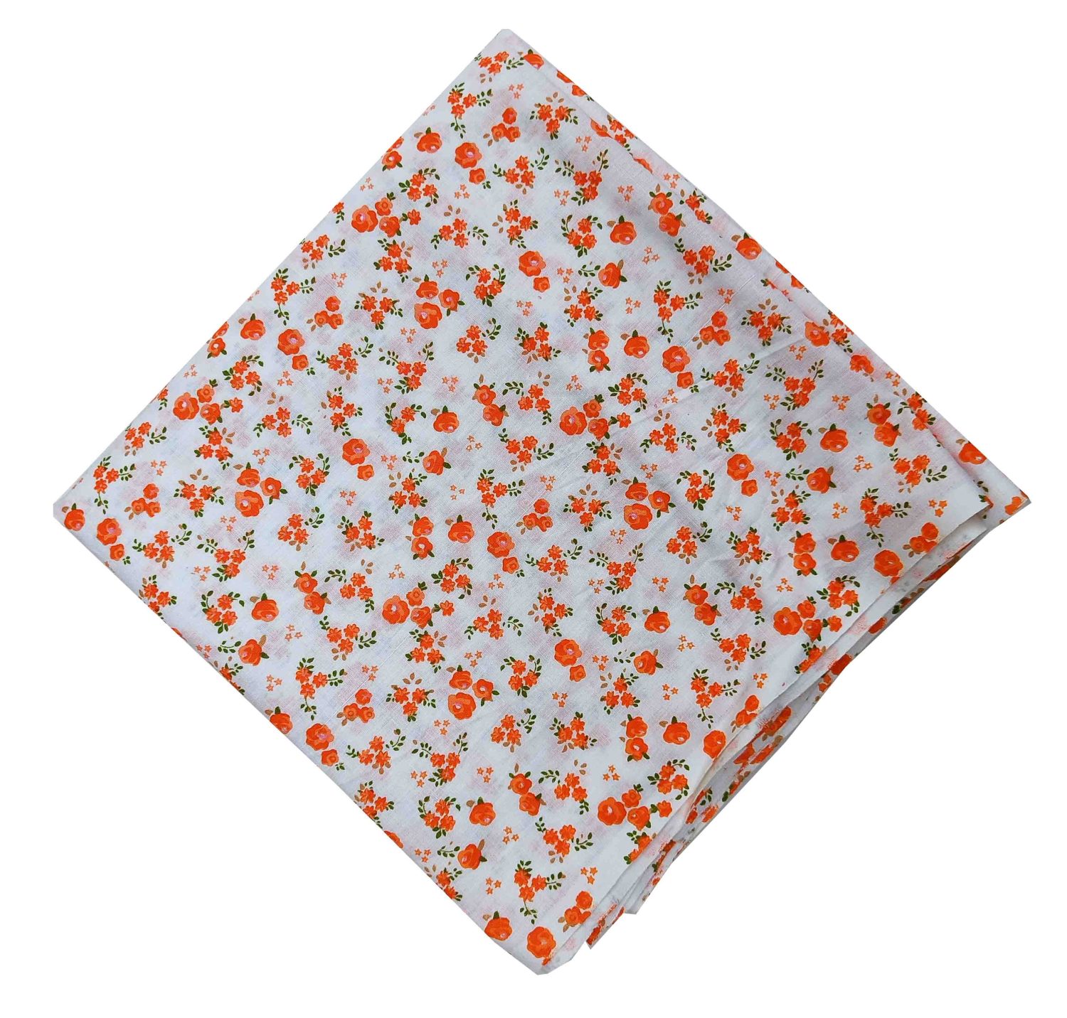 Orange Flowers Printed Fabric 100% Pure Cotton PC517 3 PC517