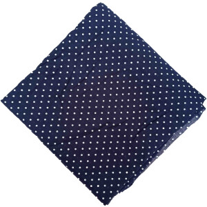 Dark Blue Polka Dots Print Cotton Fabric PC547