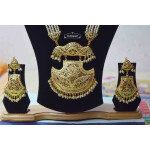Long Jadau Necklace Set Ranihaar Gold Plated Jewellery J4001