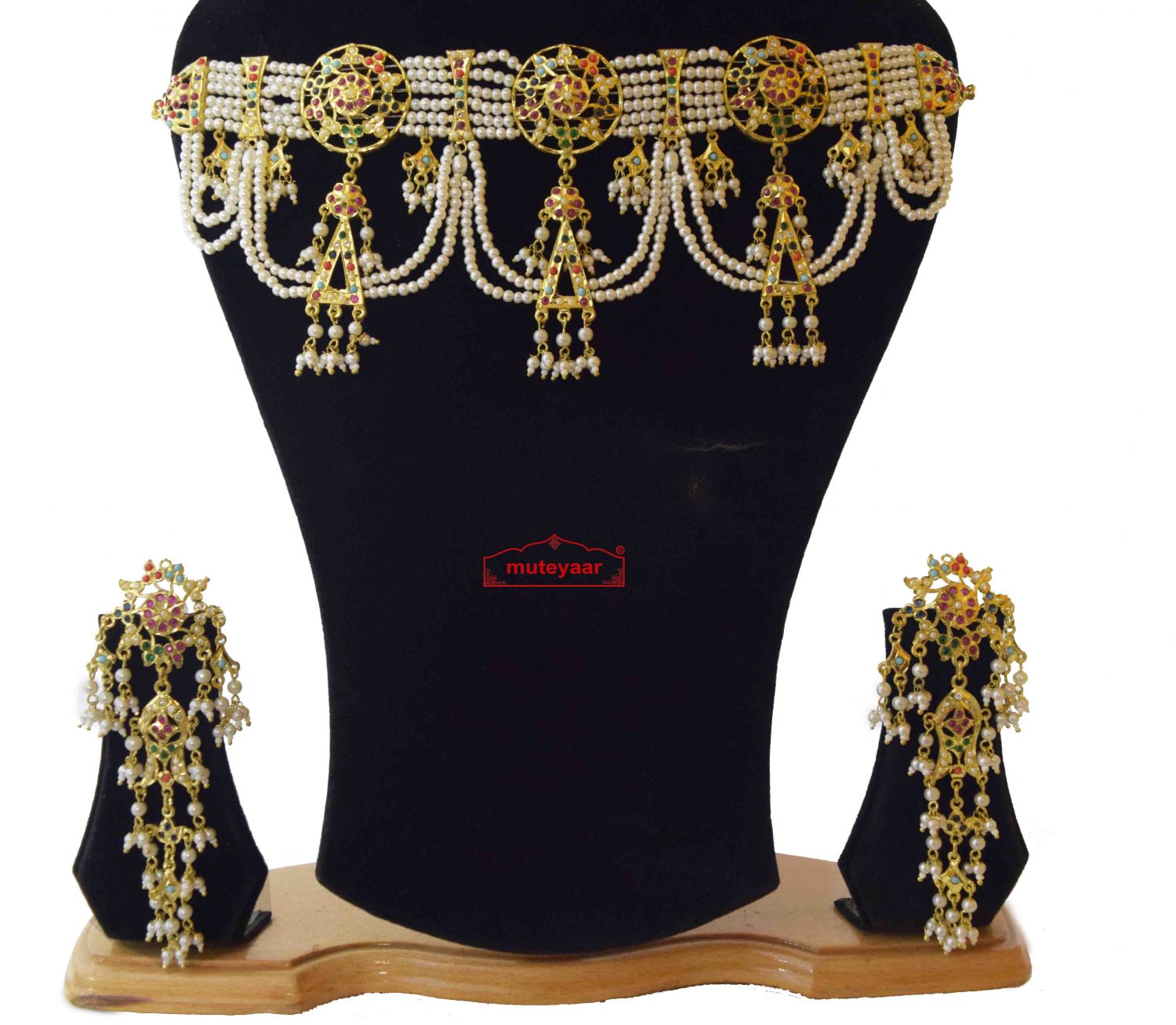 Jhallar Necklace Set Jadau Jewellery J4013 4