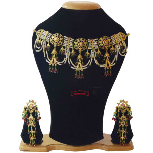 Jhallar Guluband Set Gold Plated Jadau Jewellery J4031