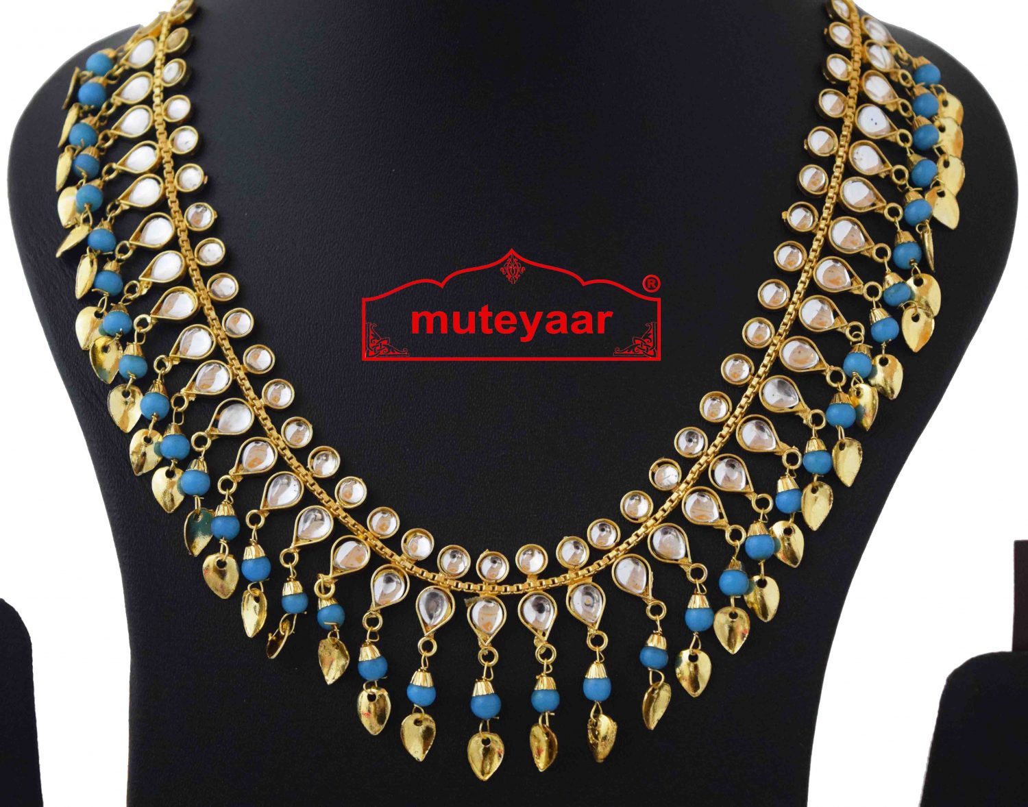 Kundan Chain with firozi beads J0589 2