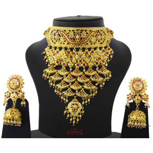 Rajasthani Rajputi Set Gold Plated Jadau Jewellery J4038