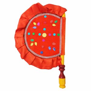 Traditional Punjabi Pakhi Orange Hand Fan T0272