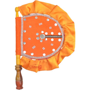 Traditional Punjabi Pakhi Orange Hand Fan T0272