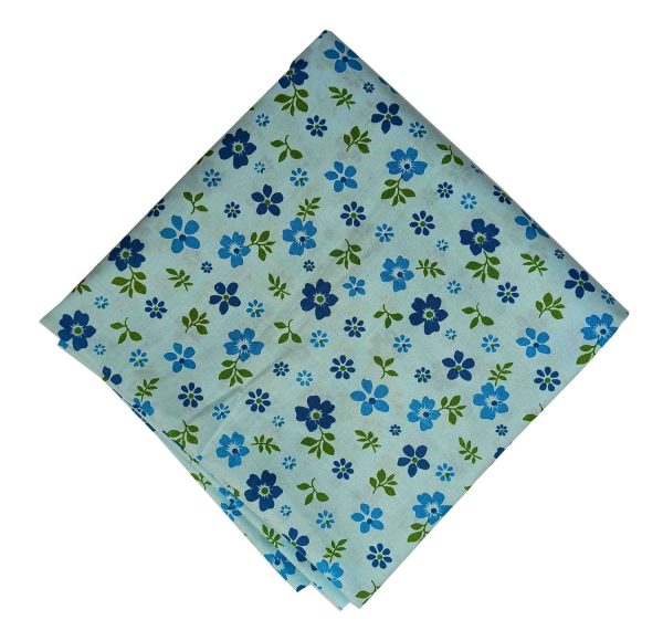Light Blue Floral Printed Cotton Fabric PC557 3 PC557
