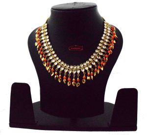Orange Kundan Chain J0620