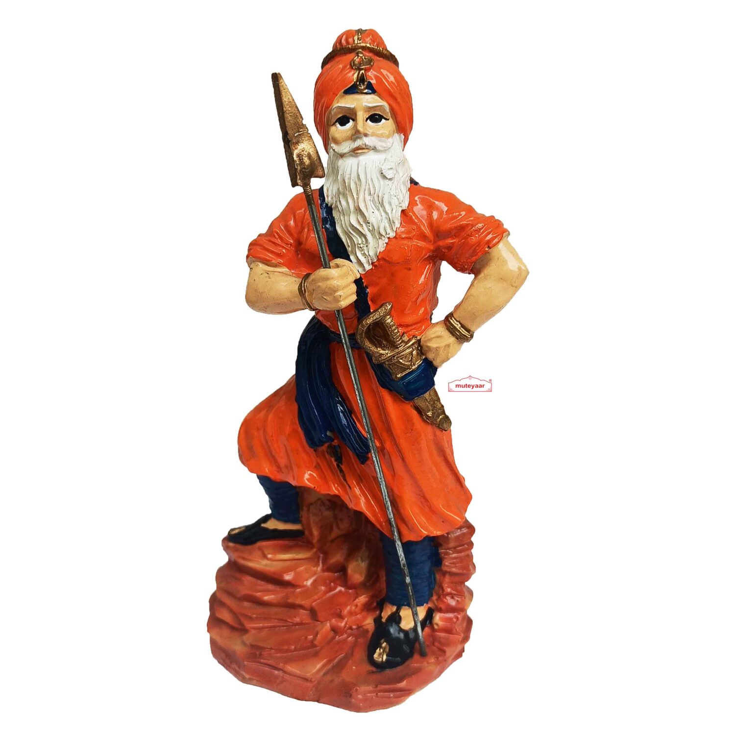 Nihang Singh Statue (Orange Colour - 8 inch Size) ST002 3 ST002