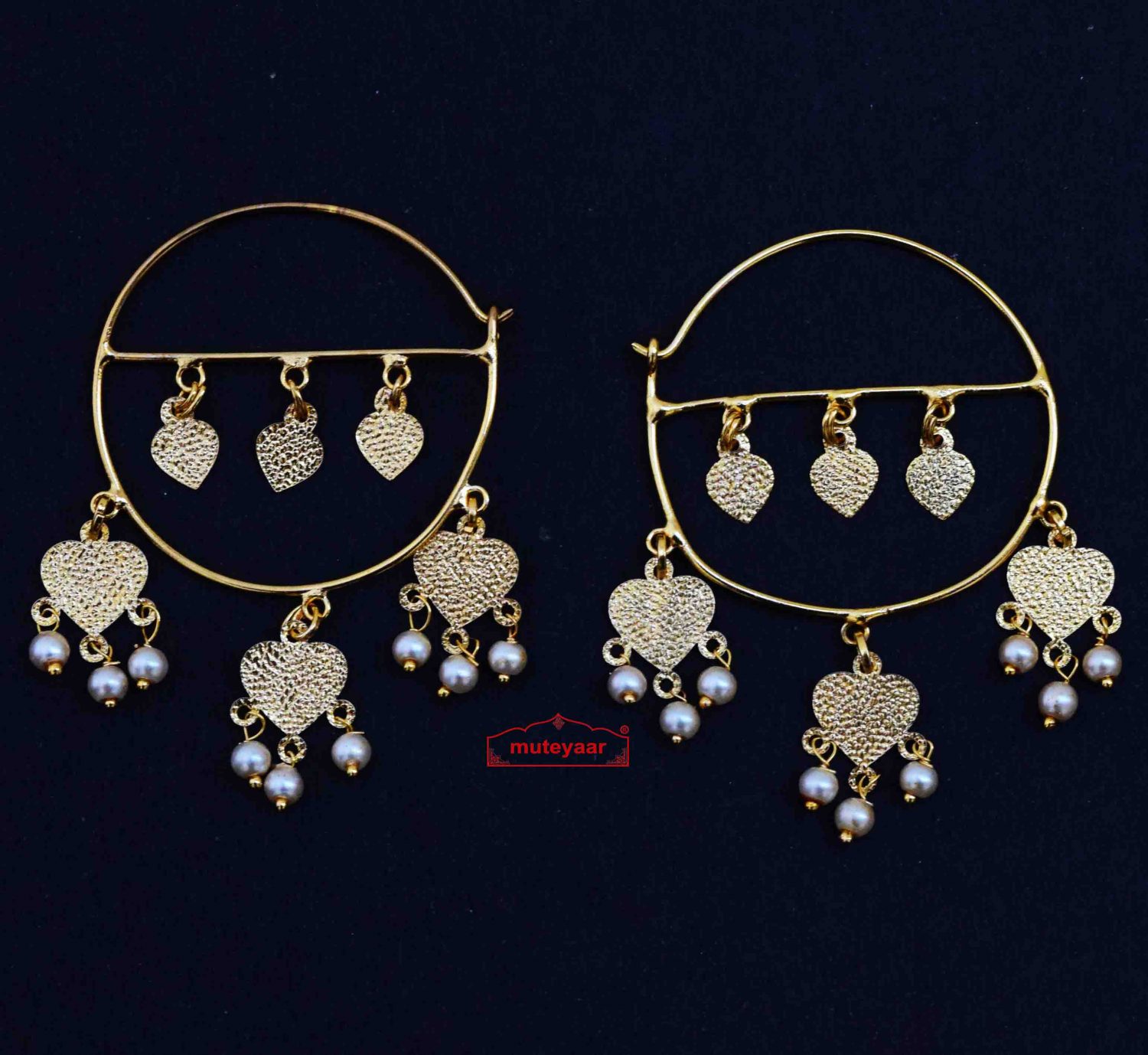 Golden Punjabi Bali Earrings J0631 1