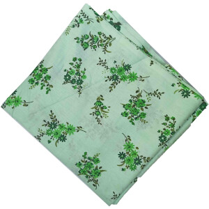 Green Flowers Printed Cotton Fabric PC564