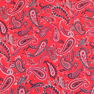 Red Paisley Print Hosiery Fabric HF030 (Width 84 inch)