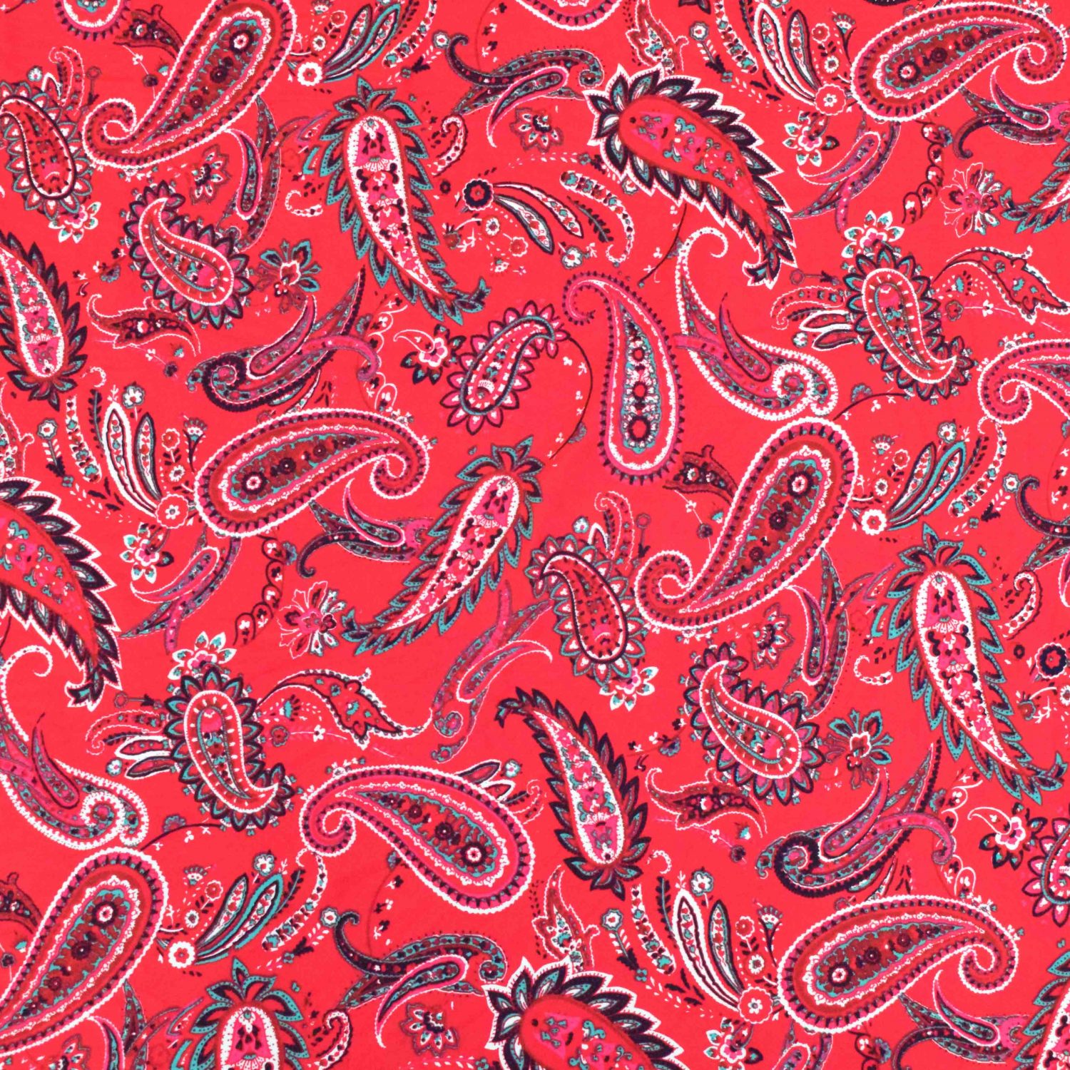 Red Paisley Print Hosiery Fabric HF030 (Width 84 inch) 2