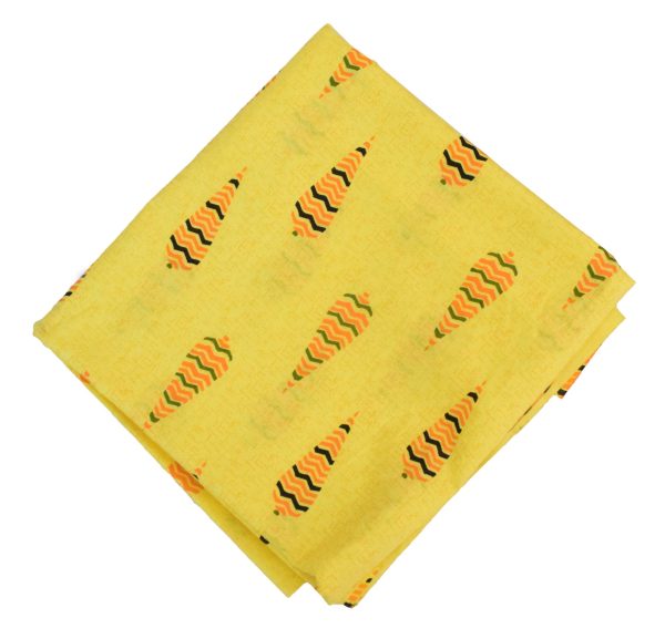 Printed Yellow Pure Cotton Fabric PC578 3 Printed Yellow Pure Cotton Fabric PC578