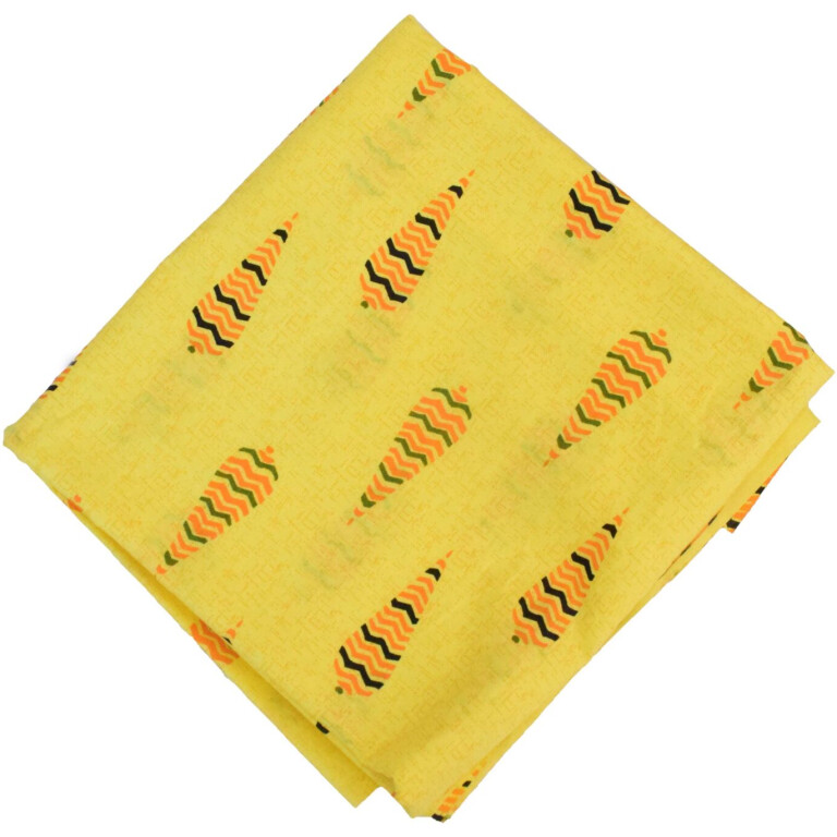 Printed Yellow Pure Cotton Fabric PC578