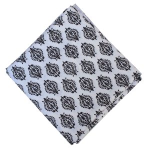White Black Print Pure Cotton Fabric PC596