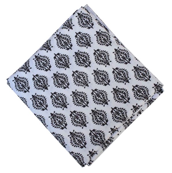 White Black Print Pure Cotton Fabric PC596 3 PC596