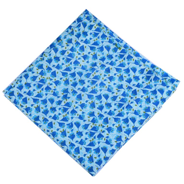 Blue White Printed Cotton Fabric PC604