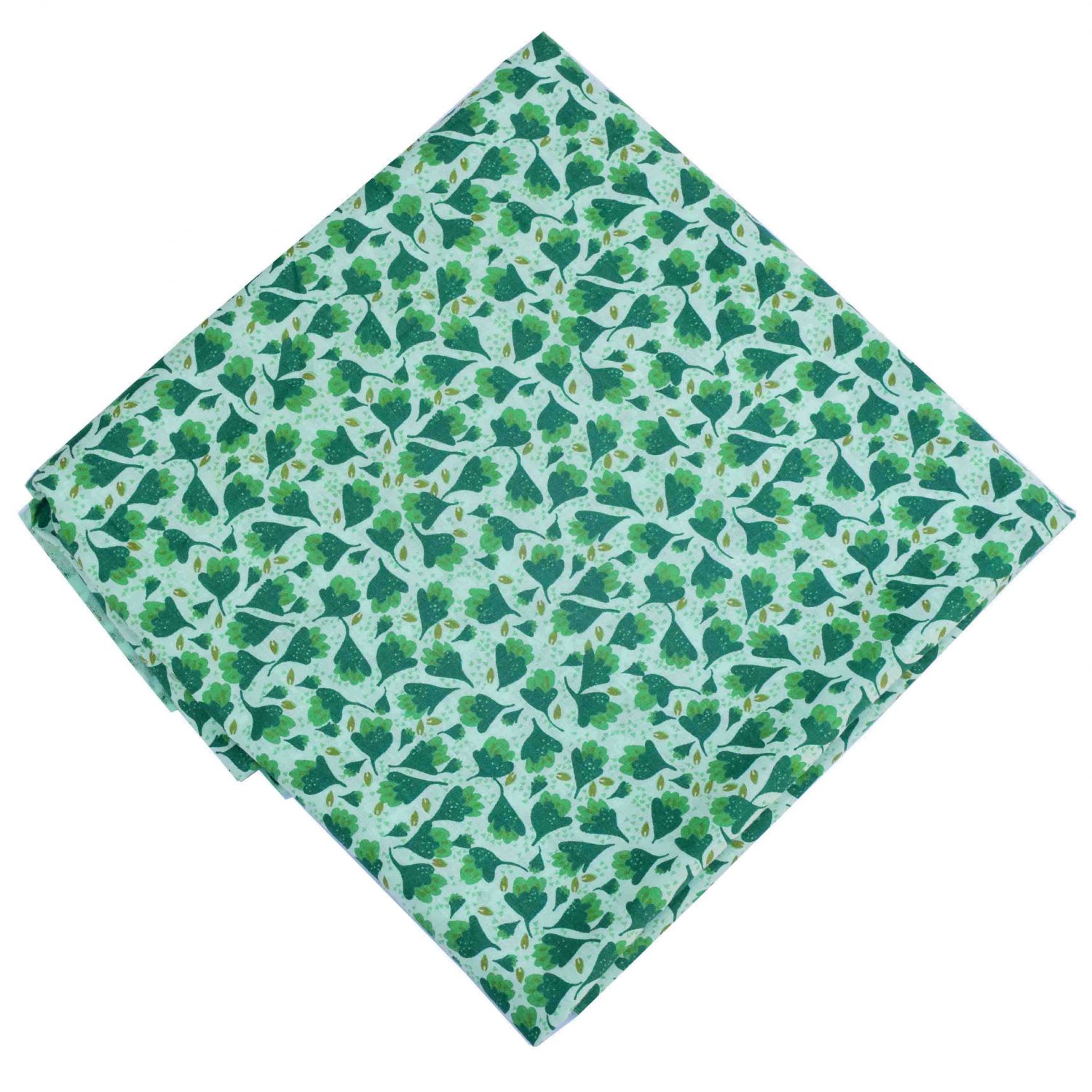 Green White Printed Cotton Fabric PC606 1