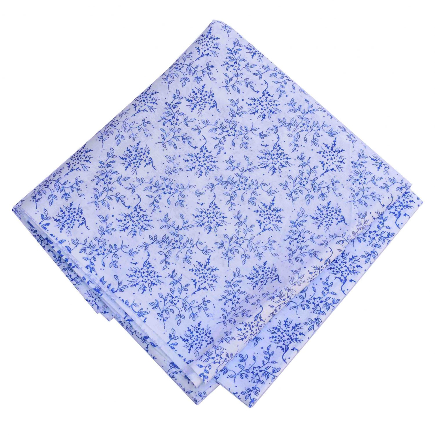 Blue White Printed Cotton Fabric PC607