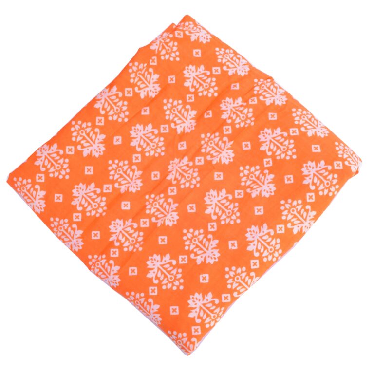 Orange Pure Cotton Printed Fabric PC620