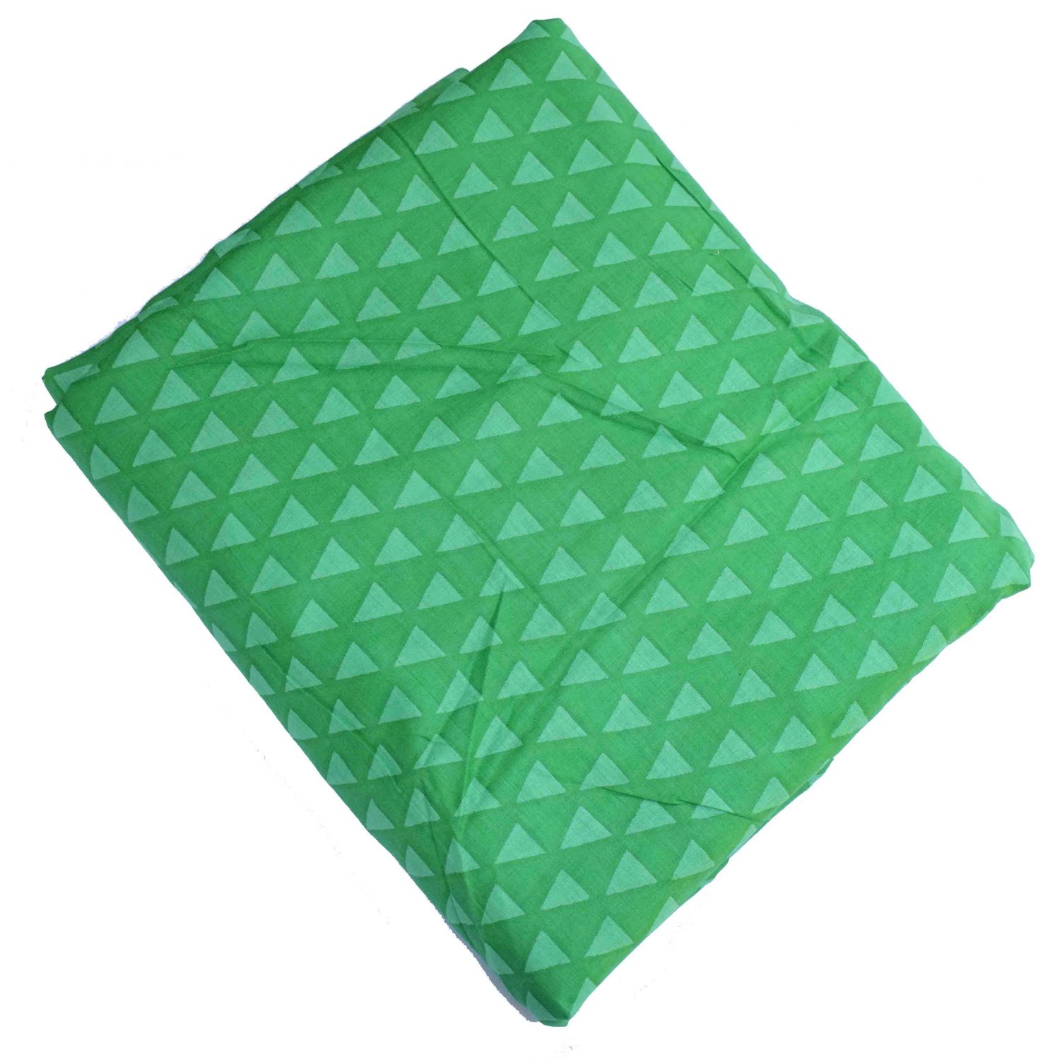 Green Triangles Print Cotton Fabric PC633