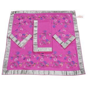 Pink Hand Painted Dupion Silk Rumala Sahib RL007