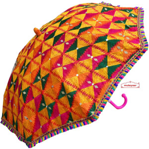 Decorative Phulkari Umbrella UMB09