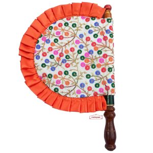 Orange Multicolour Embroidery Work Pankhi T0338