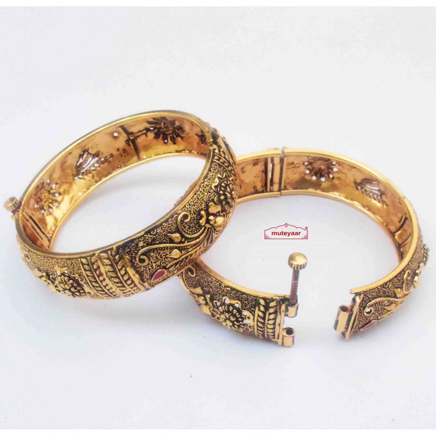 Antique Gold Polish Openable Bracelet Set BN181