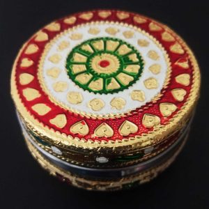 Meenakari Work Dabbi Stainless Steel Box