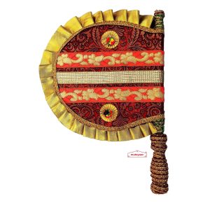 Lace-Decorated Punjabi HandfanT0307