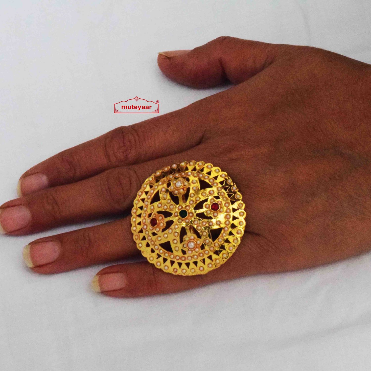 Adjustable Gold Polish Ring J0654